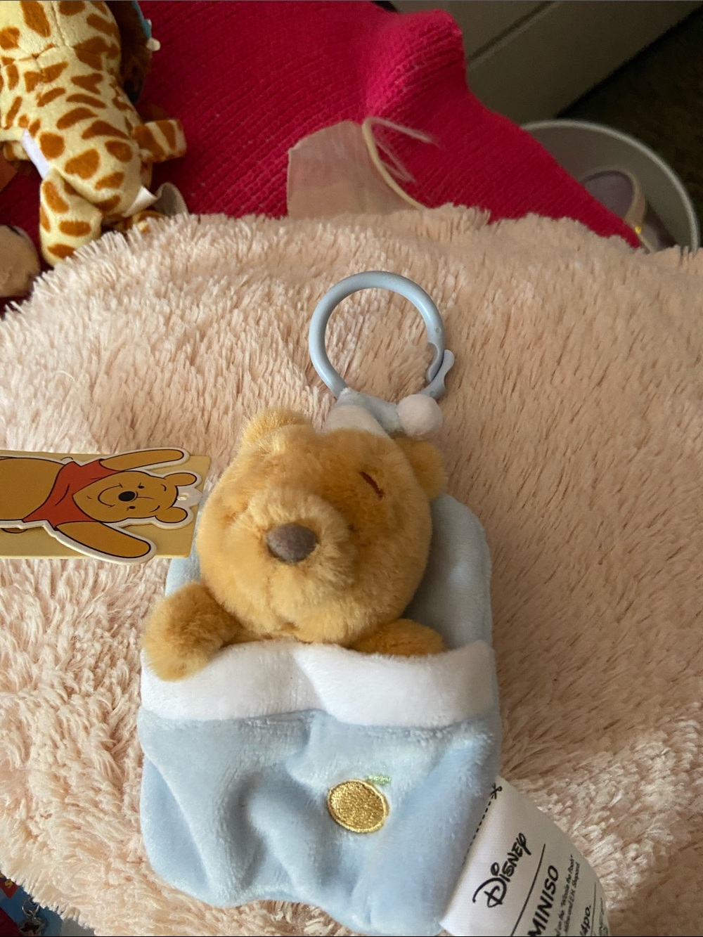 Disney Winnie the Pooh Blue Plush Stroller Clip